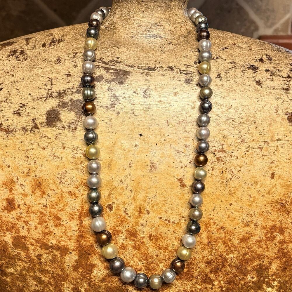 Honora Necklace Sterling Silver & Multi Color Freshwater Pearls Graduating